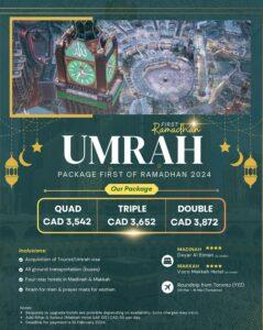 اسعار وثمن العمرة من كندا 2024 2025